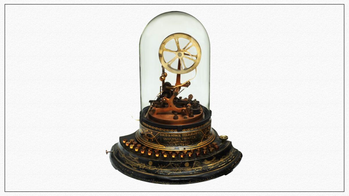 The Stock Ticker: A Machine Printing Prices on Continuous Paper Ribbon